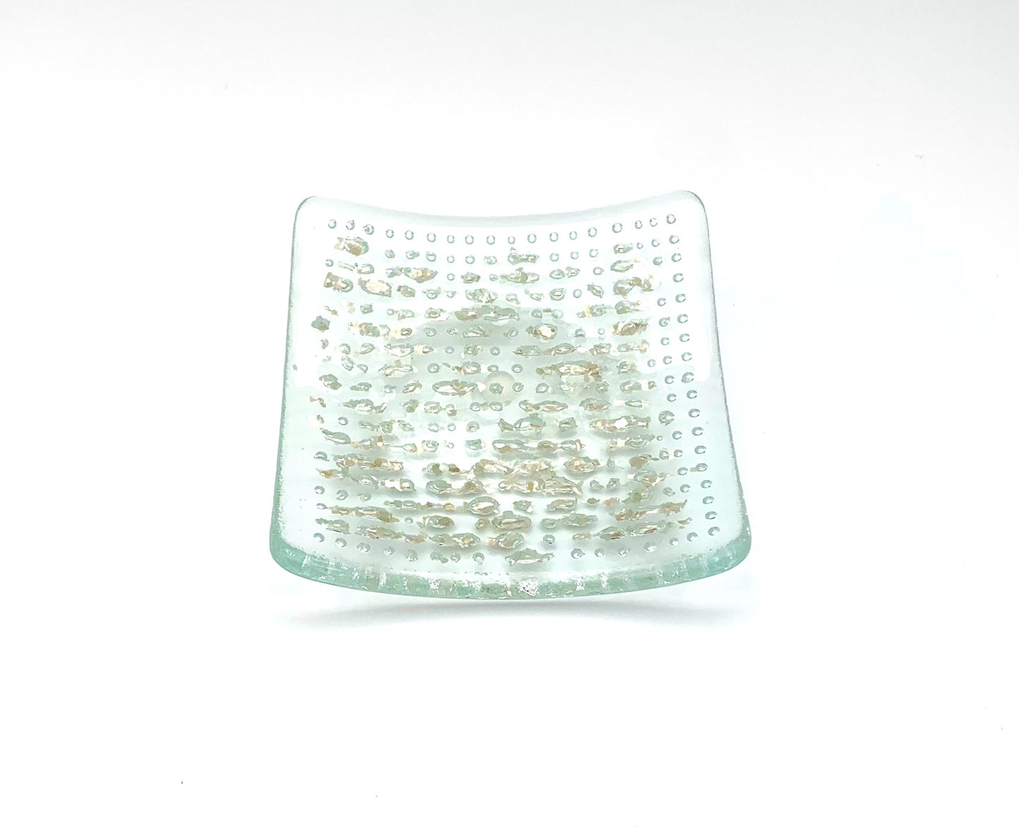 Bubble Dish Medium Silver Flakes