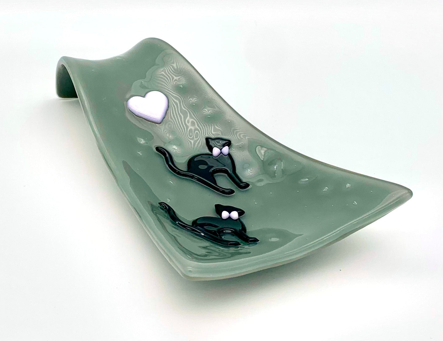 Spoon Rest Grey with Black Cats