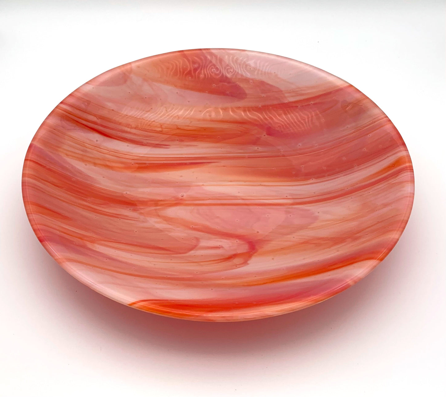 Bowl Large Low Clear and Orange