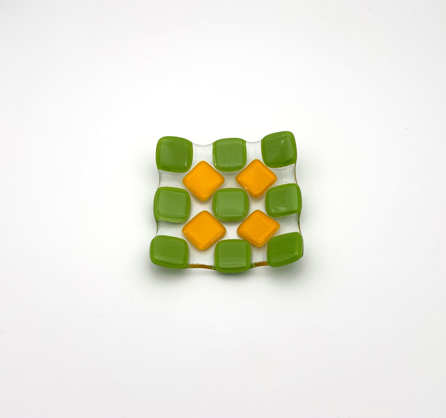 Optic Dish Medium Marigold and Green