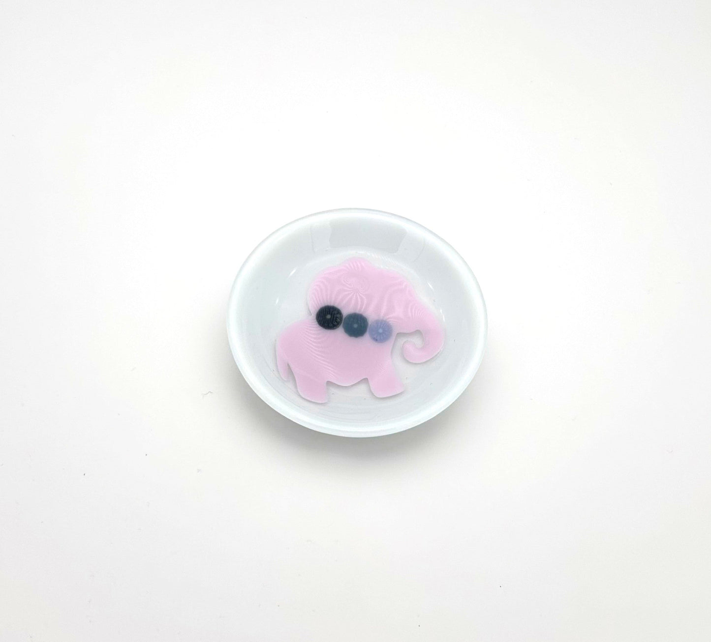 Bowl Small Pink Elephant Grey Flowers