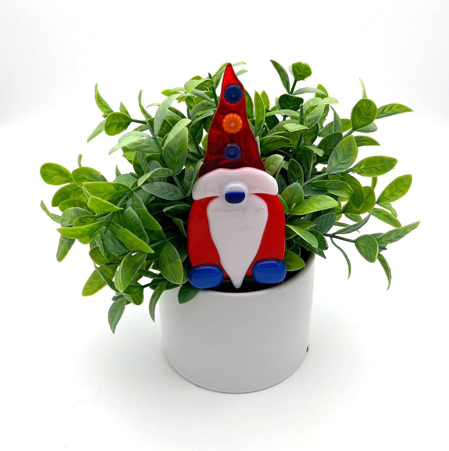 Garden Art Gnome Orange Orange Flowers on Cap