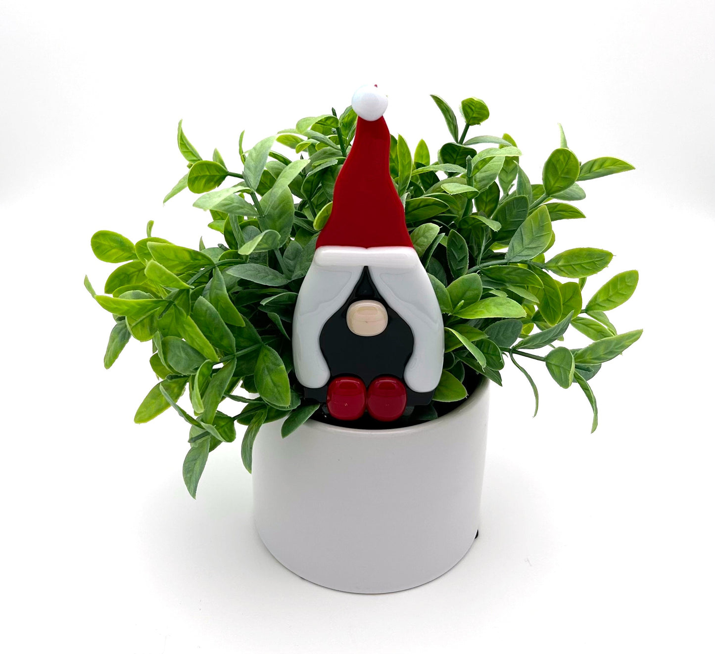 Garden Art Gnome Girl Purple Red White Dot on Cap