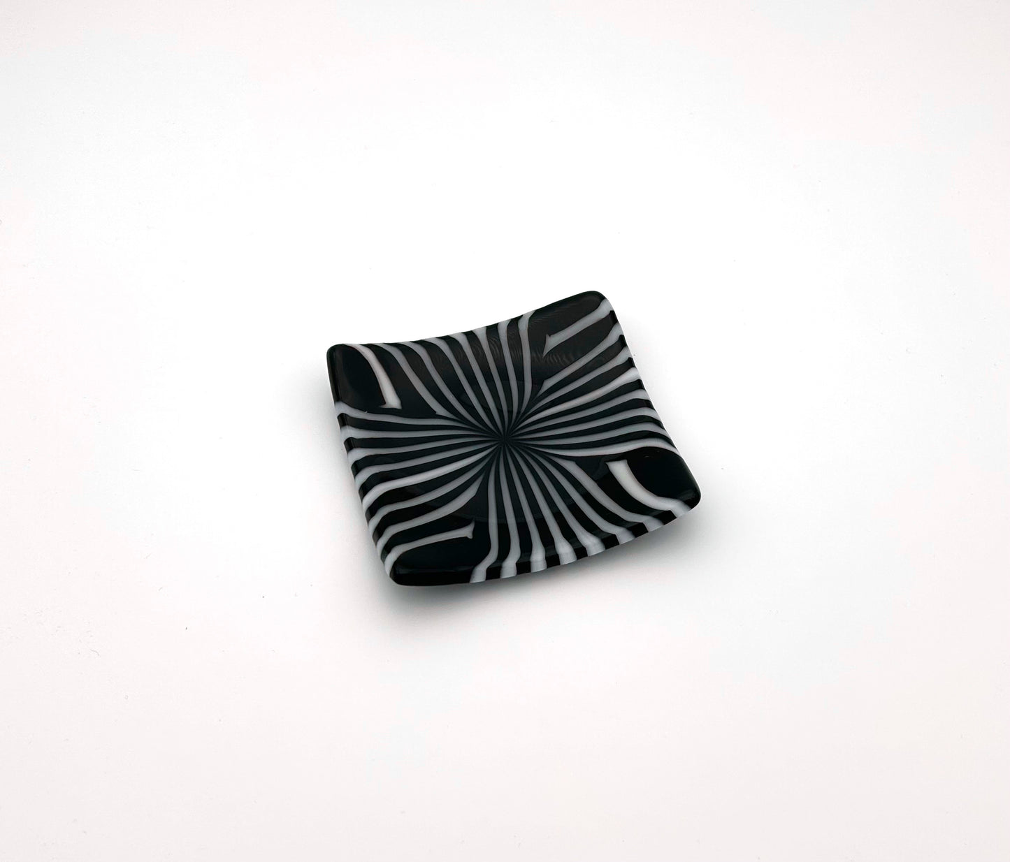 Square Dish Black and White