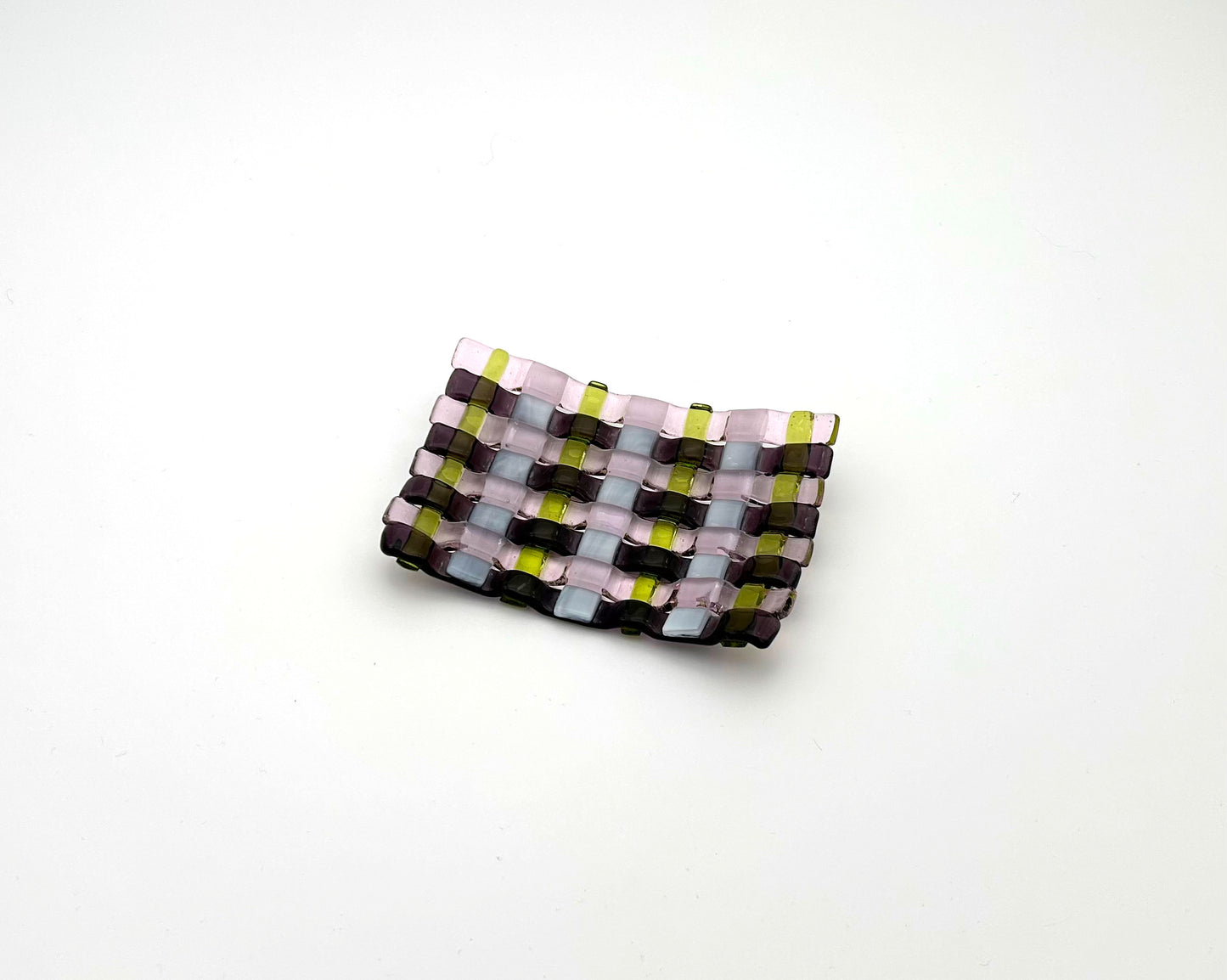 Woven Dish Small Green Purple Pink White