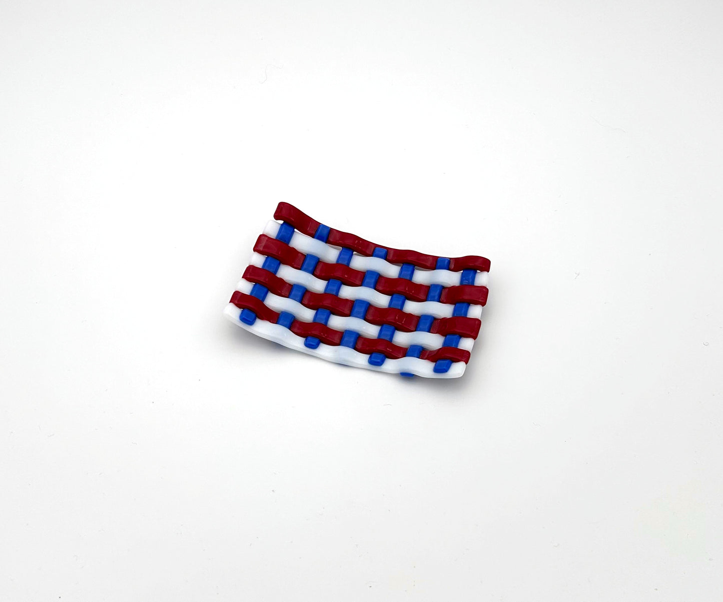 Woven Dish Small Red White Blue