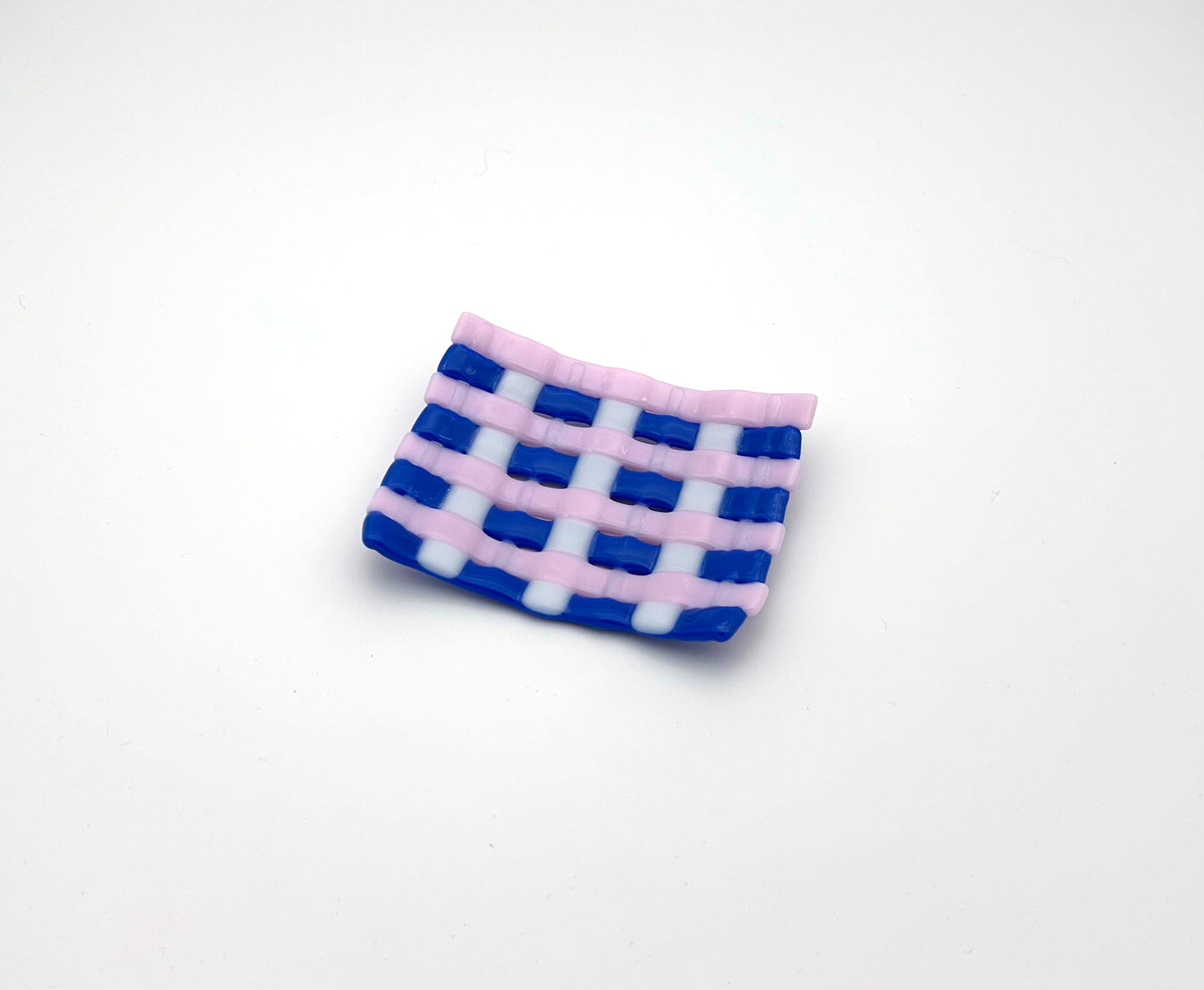 Woven Dish Small Pink Blue White