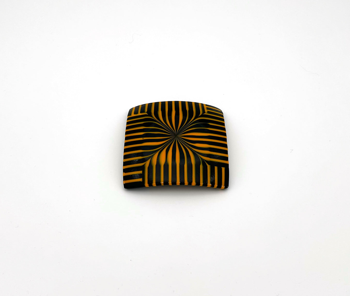 Square Dish Black and Orange