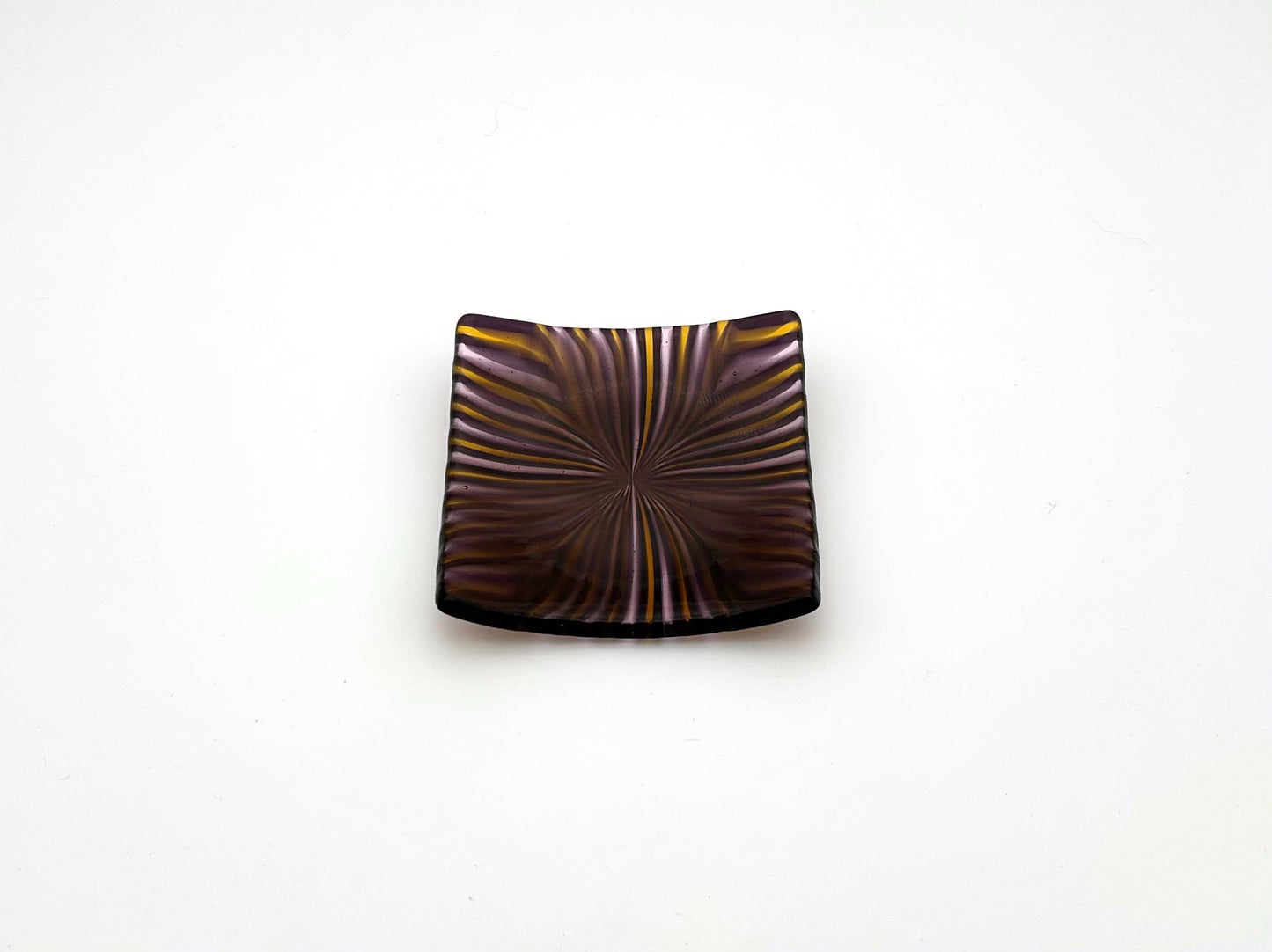 Square Dish Purple Pink and Gold