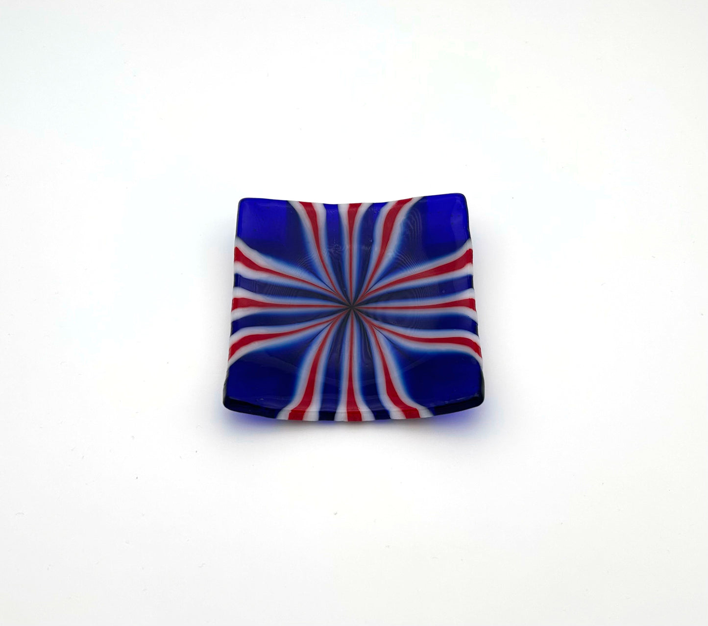 Square Dish Red White and Blue