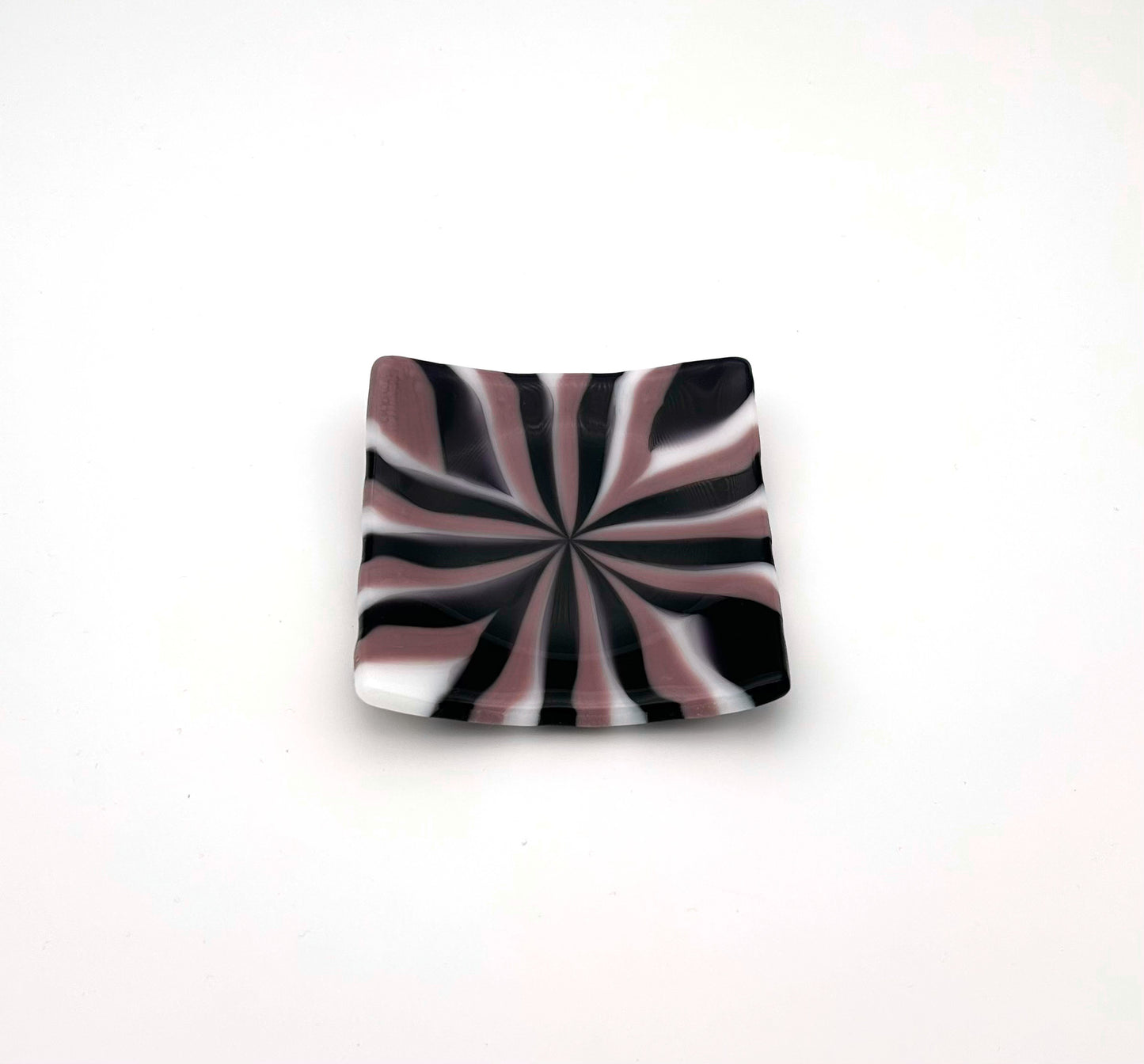 Square Dish Purple and White