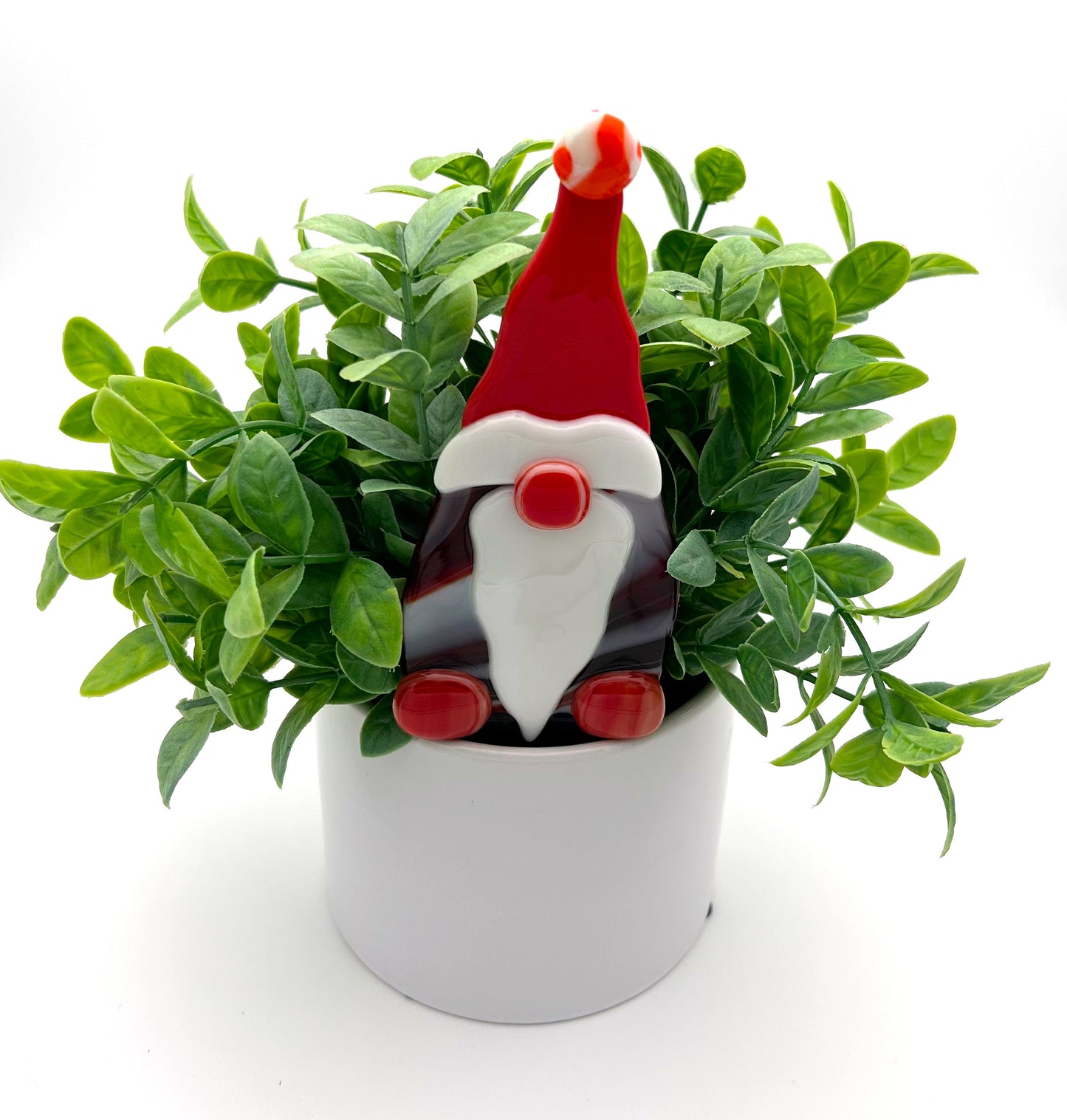 Garden Art Gnome Red Swirl Coat Red Cap with Orange Ball