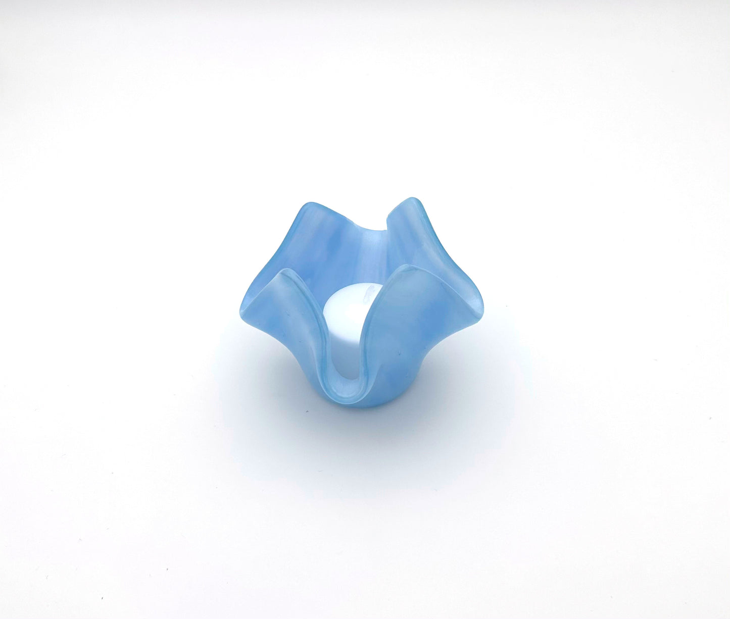 Votive Light Blue White Wispy