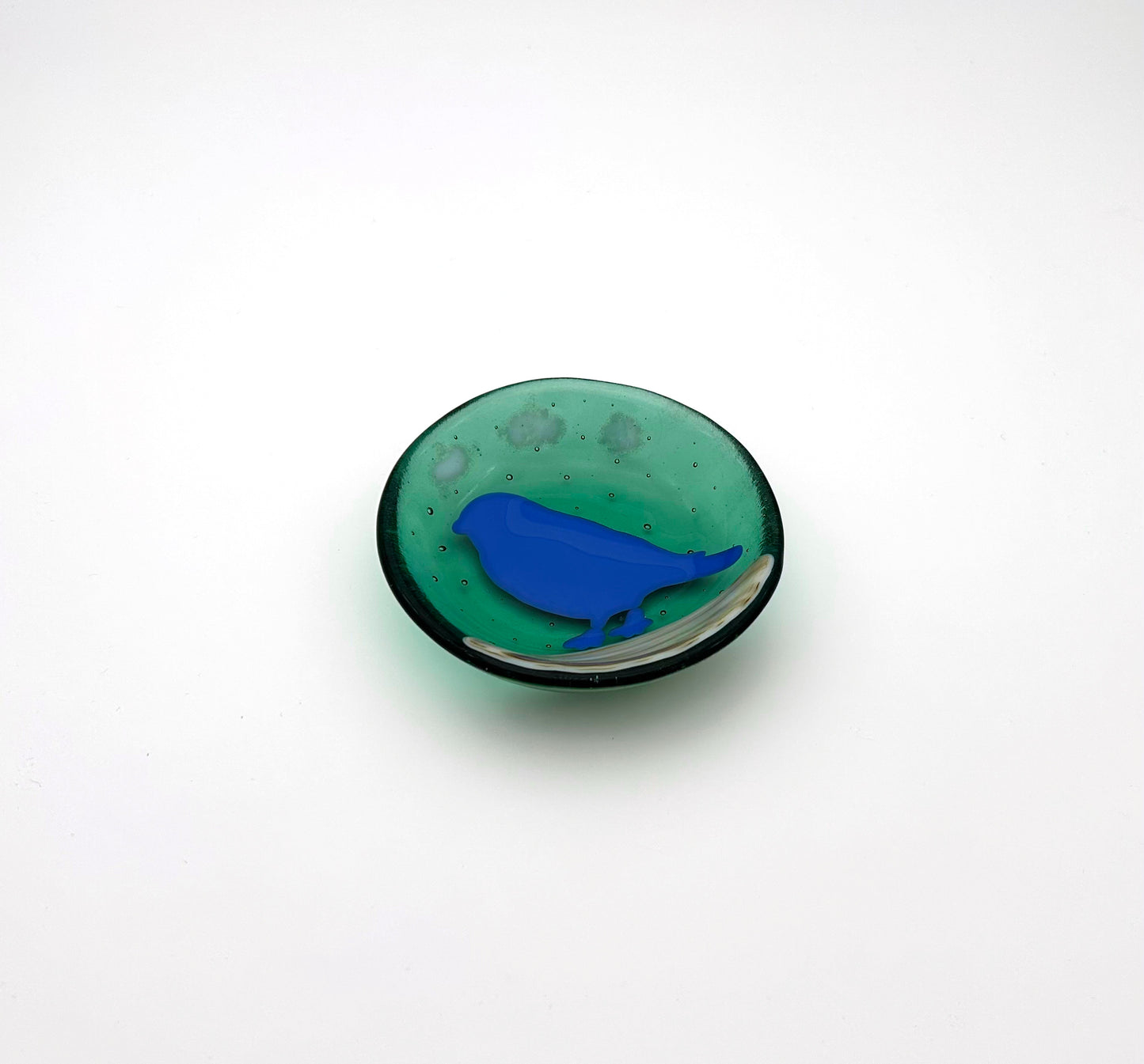 Bowl Medium Green with Bluebird
