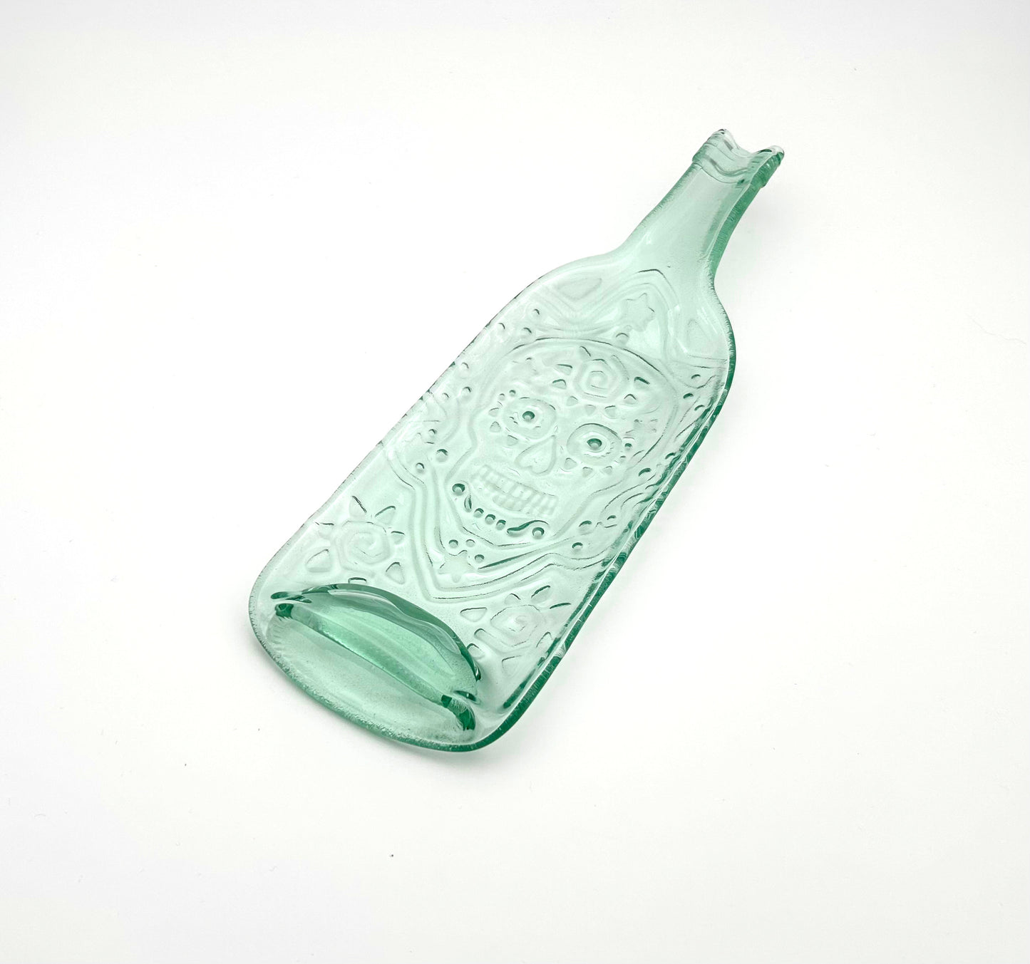 Melted Bottle Tray Light Green Sugar Skull