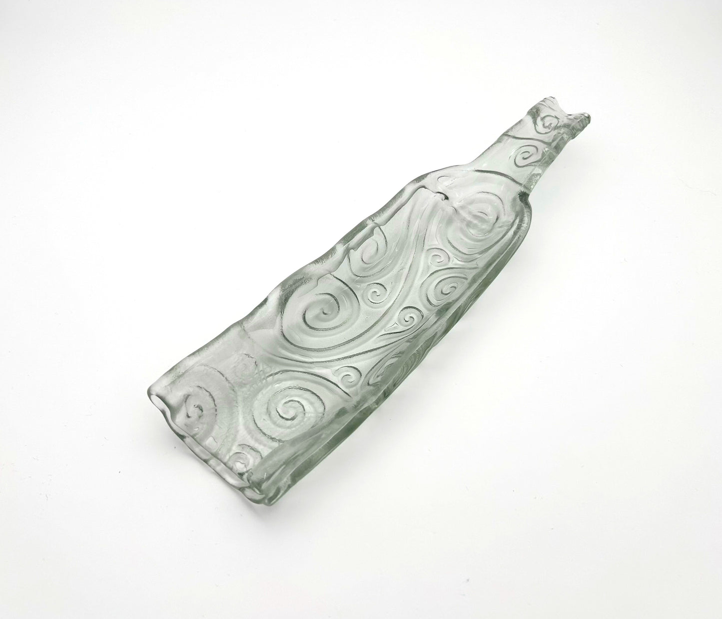 Melted Bottle Tray Clear Swirls