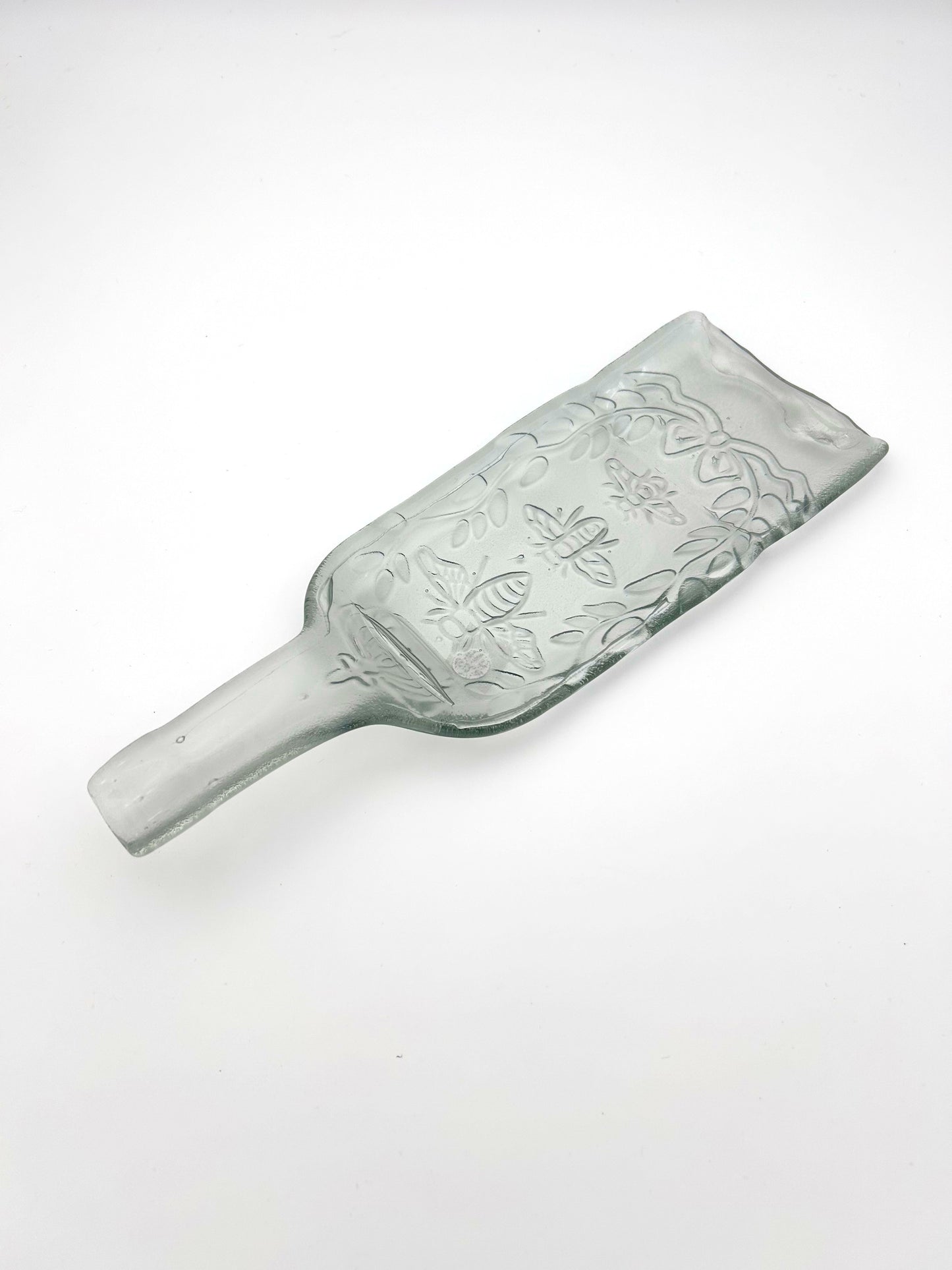 Melted Bottle Tray Clear with Bumble Bees