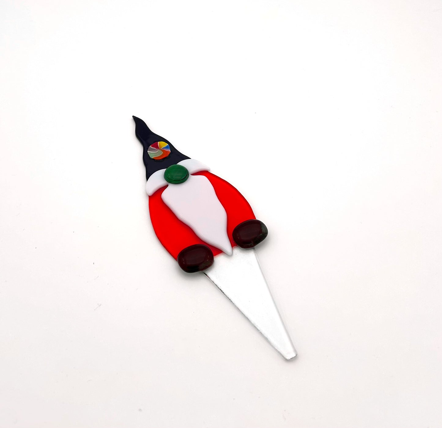 Garden Art Gnome Orange with Purple Cap with Swirl