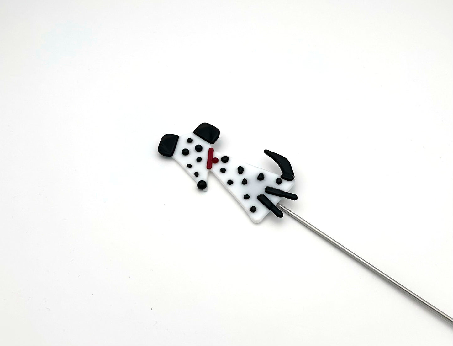 Staked Garden Art Dog White and Black Dalmatian