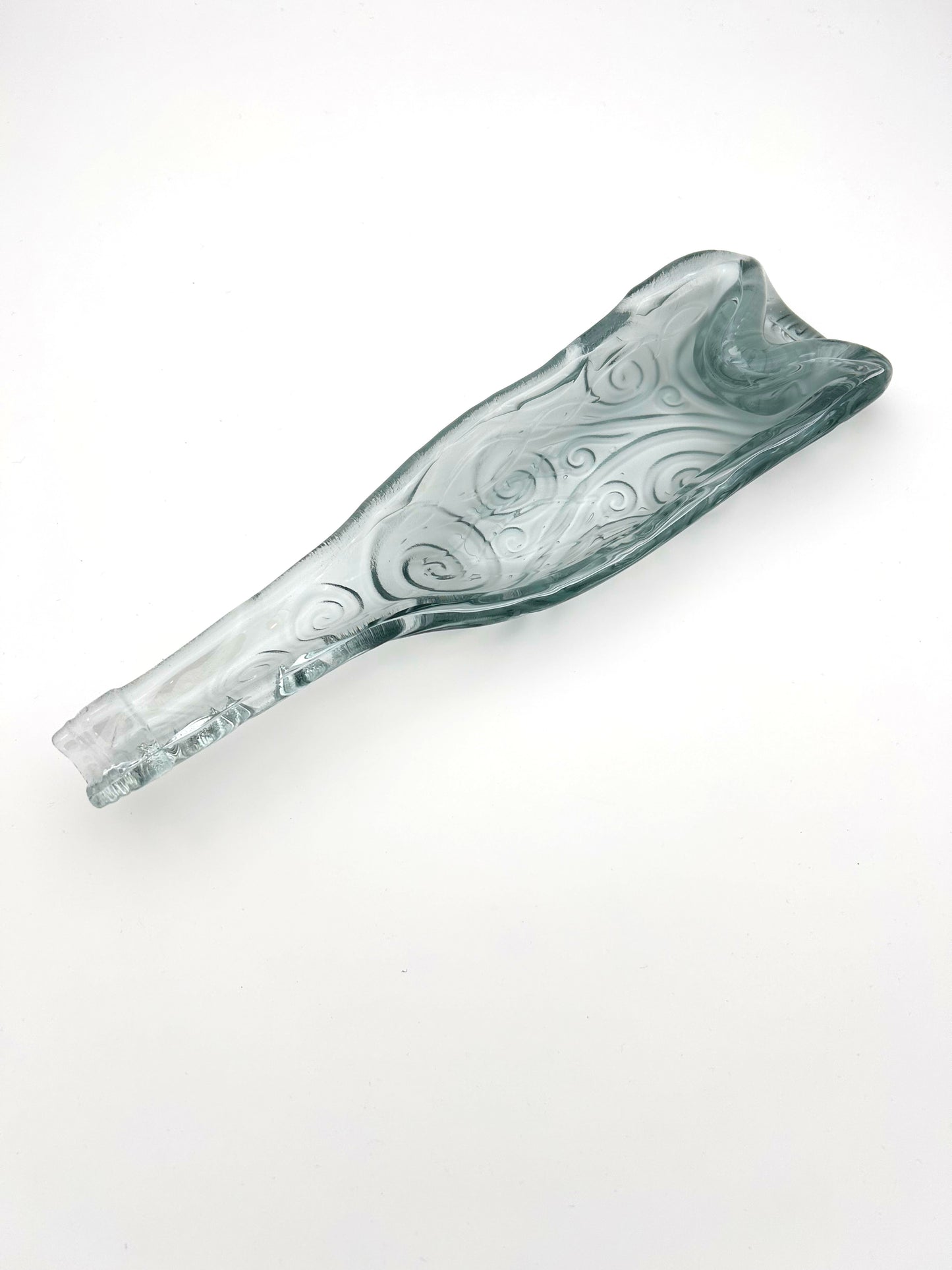 Melted Bottle Tray Clear Swirls