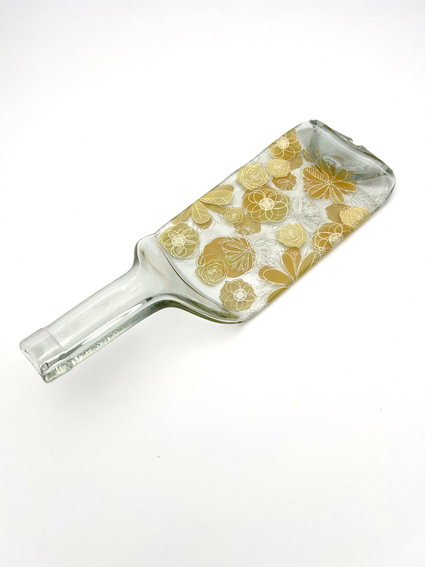 Melted Bottle Tray Clear Cream Florettes