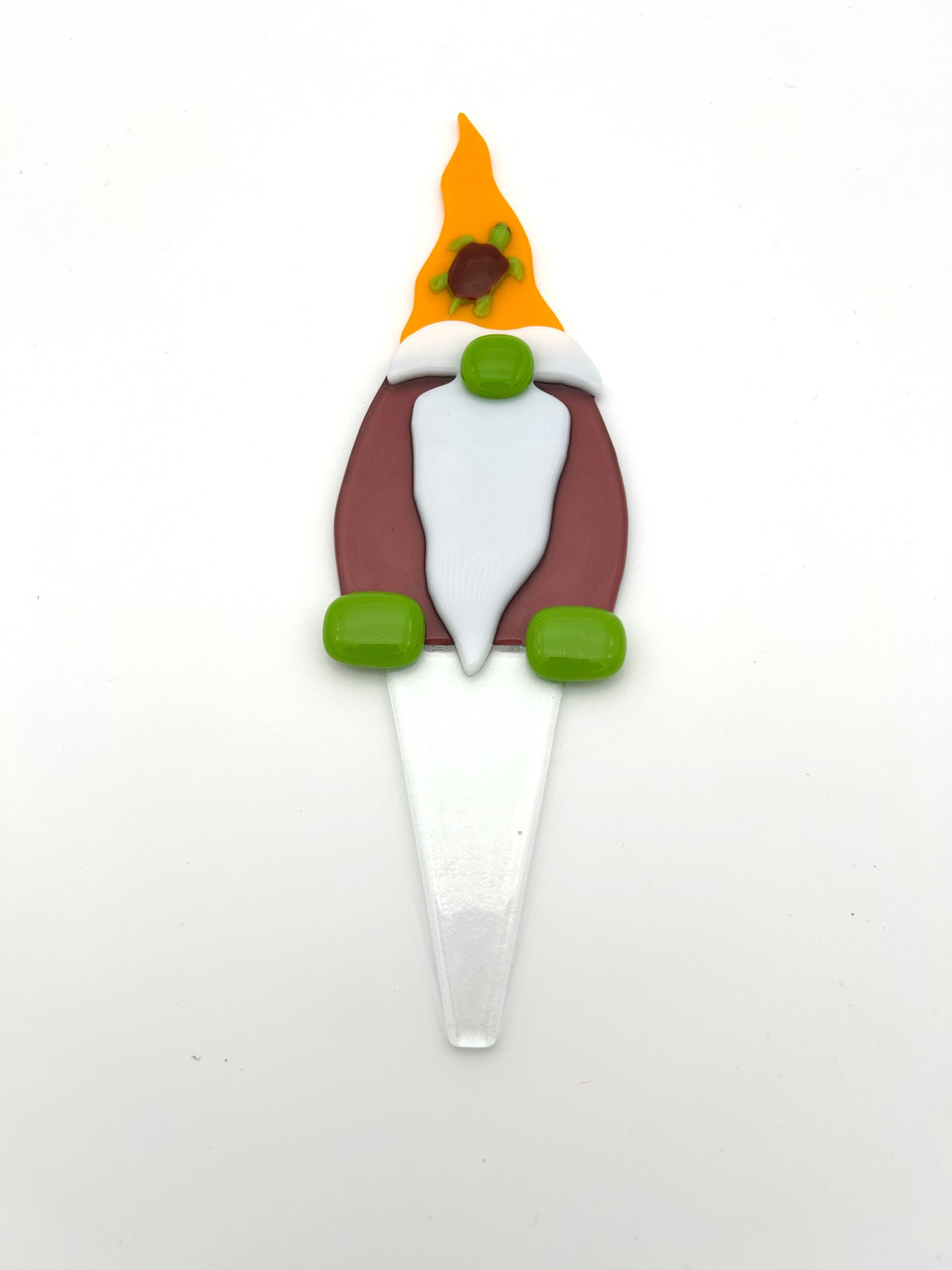 Garden Art Gnome Purple Coat Yellow Hat with Turtle