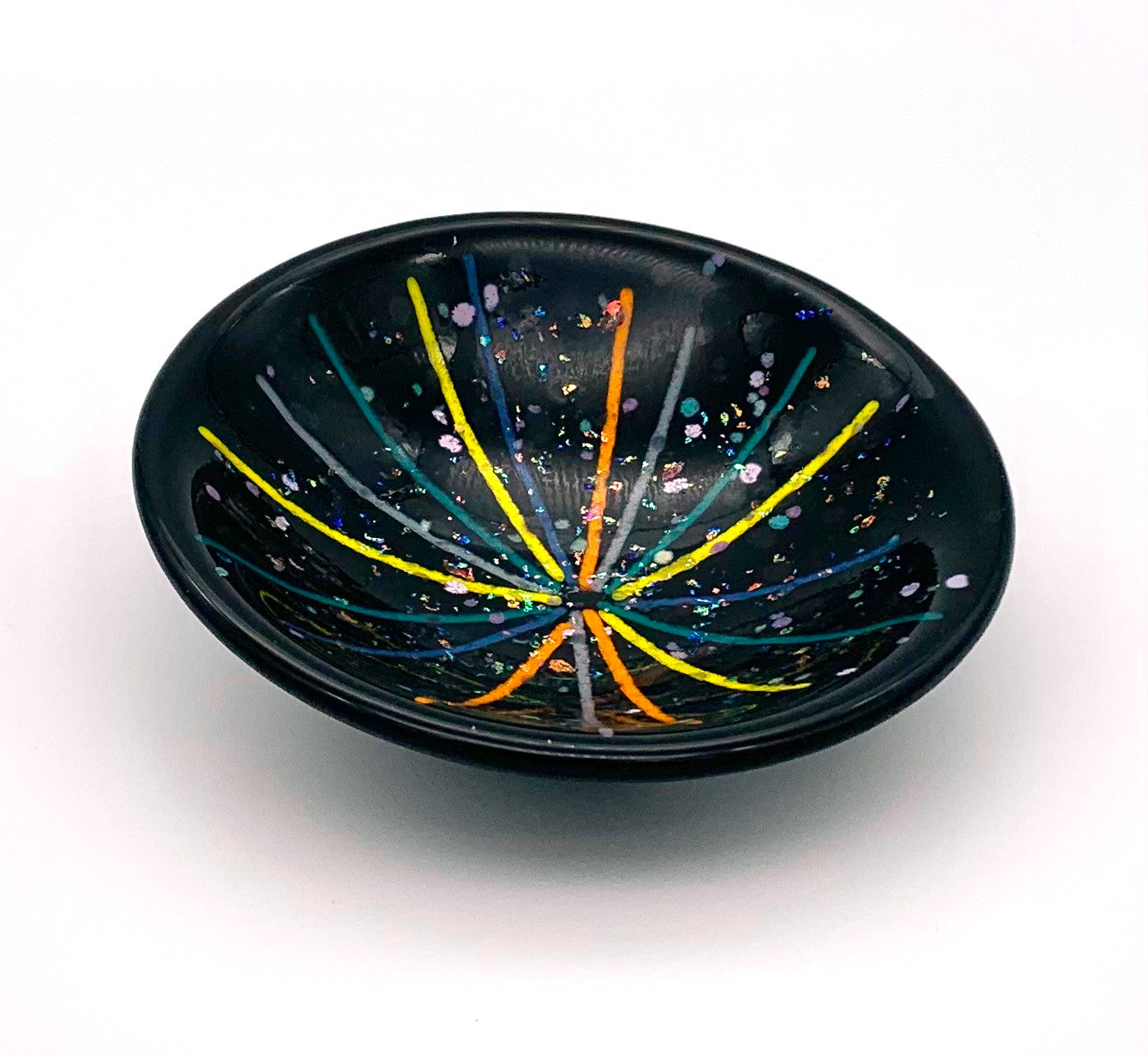Bowl Small Black with Fire Works