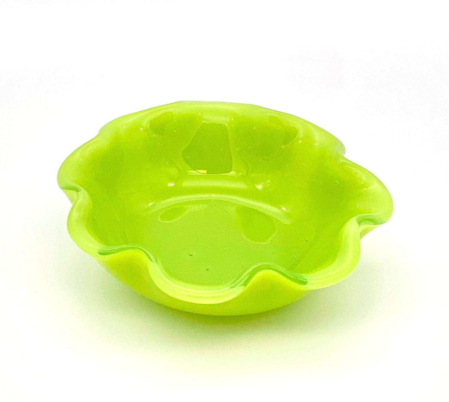 Ruffle Bowl Large Lime Green