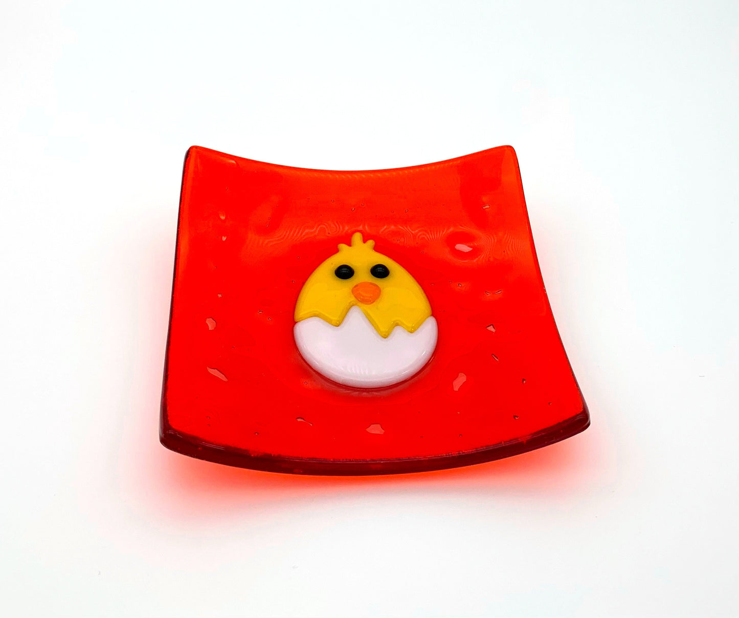 Square Dish Orange Transparent with Chick
