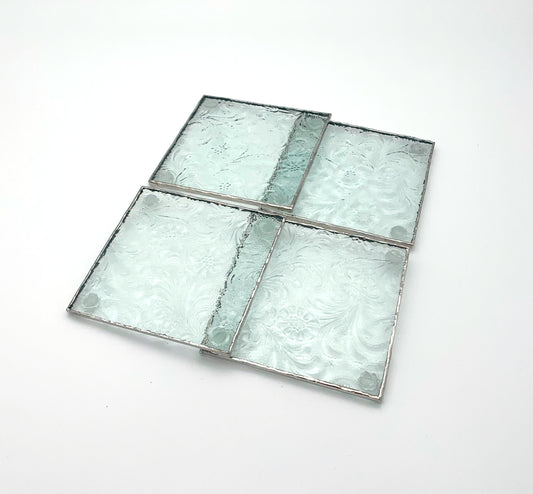 Coasters Stained Glass Flower Textured