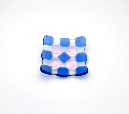Optic Dish Medium Pink and Blue