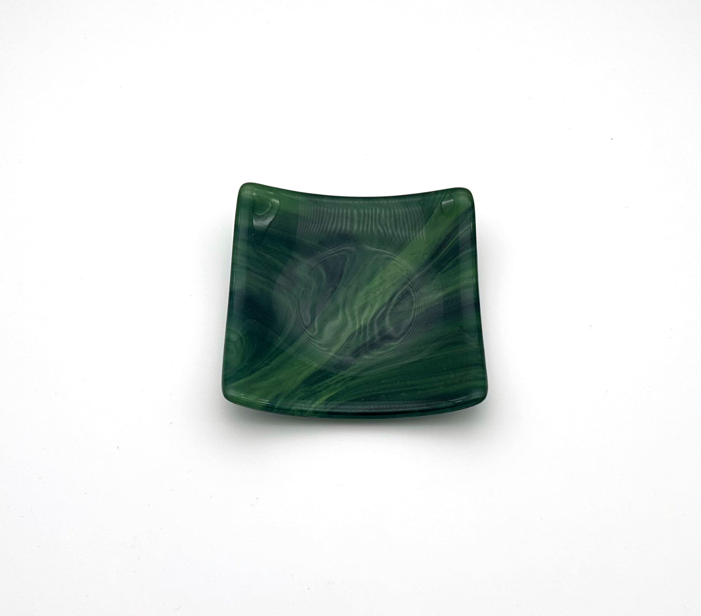 Square Dish Blue Green Wispy Angle