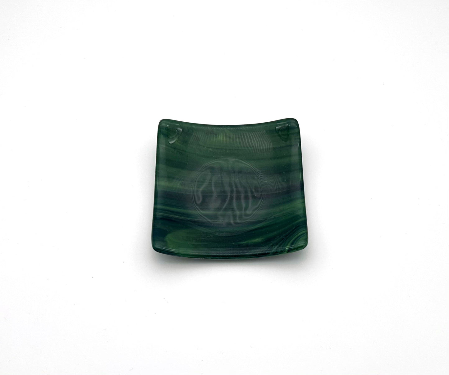 Square Dish Blue Green Wispy Straight