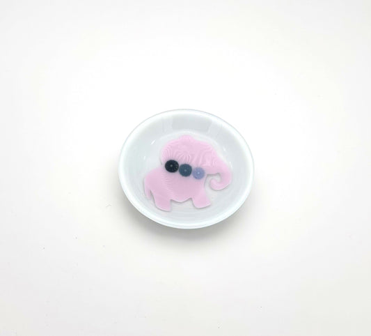 Bowl Small Pink Elephant Grey Flowers