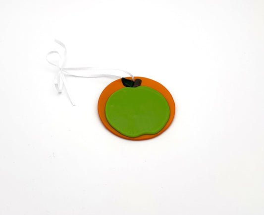 Sun Catcher Medium Green Apple on Yellow Transparent