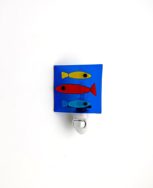 Night Light Medium Three Fish Yellow Red Blue