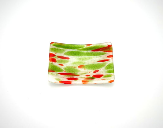 Swoop Dish Green Red and White
