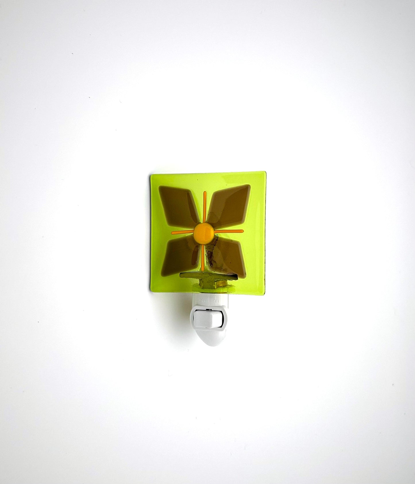 Night Light Medium Green with Purple Flower