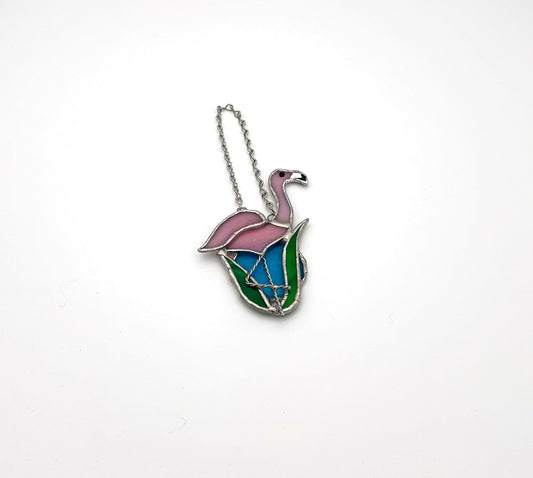 Sun Catcher Stained Glass Flamingo