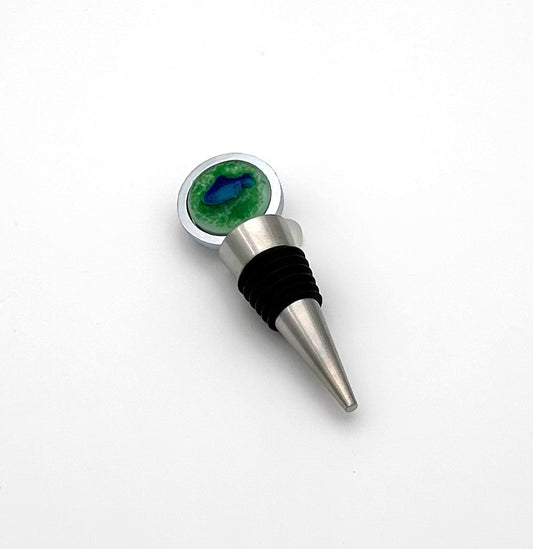 Wine Stopper with Blue Fish