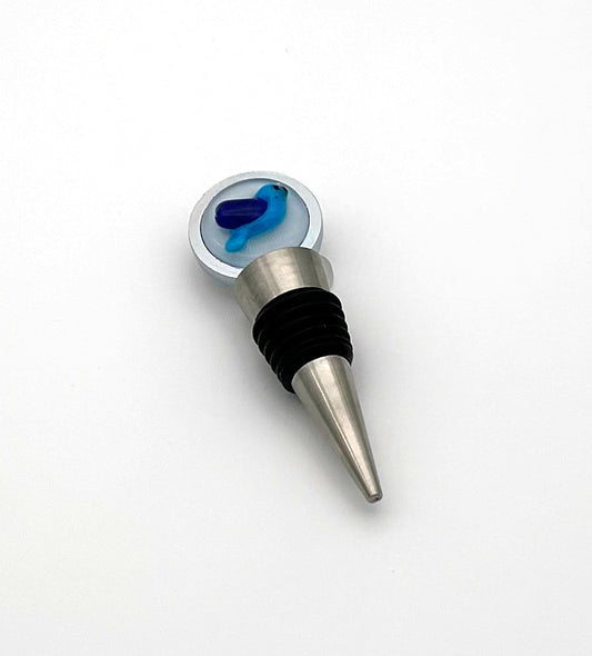 Wine Stopper with Bluebird