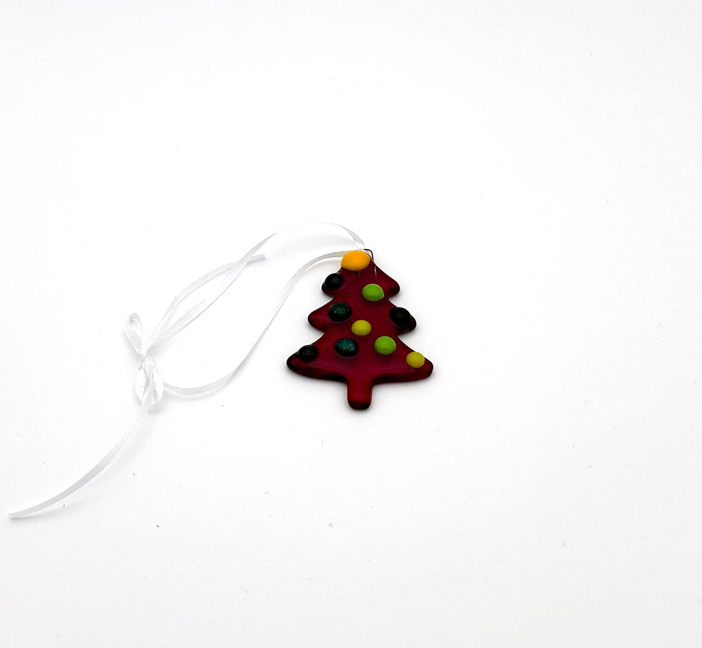 Ornament Medium Tree Red with Yellow Dark Green Balls