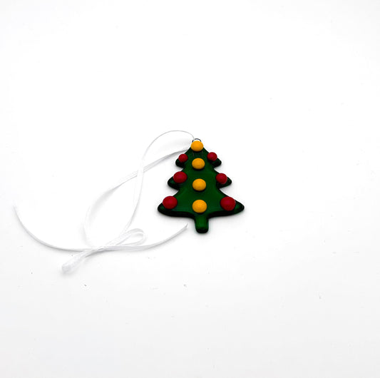 Ornament Medium Tree Green with Yellow and Red Balls