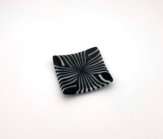 Square Dish Black and White