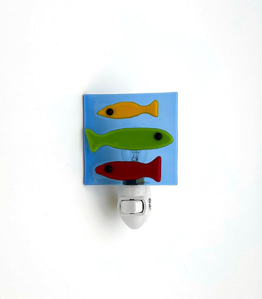 Night Light Medium Three Fish Red Green Yellow