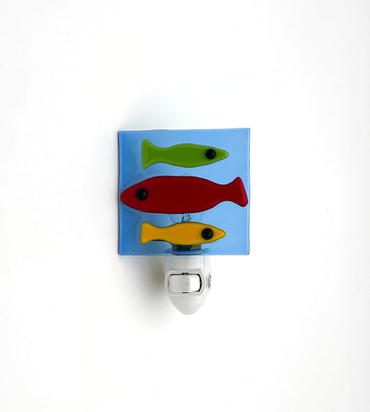 Night Light Medium Three Fish Yellow Red Green