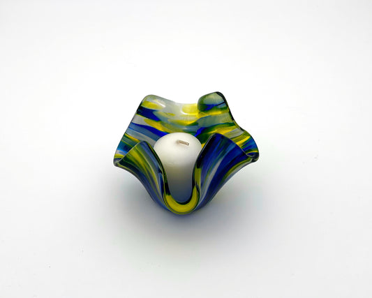 Votive Blue Yellow and Clear