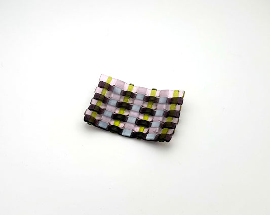 Woven Dish Small Green Purple Pink White