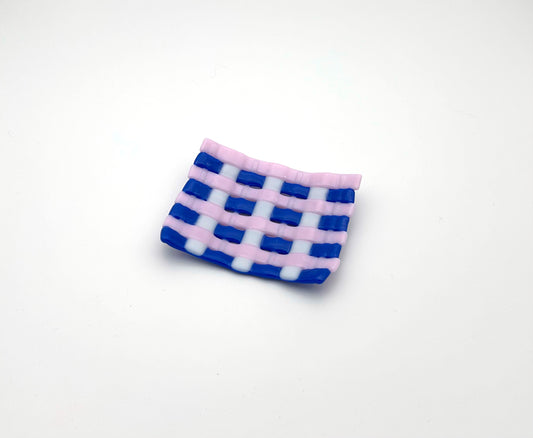 Woven Dish Small Pink Blue White