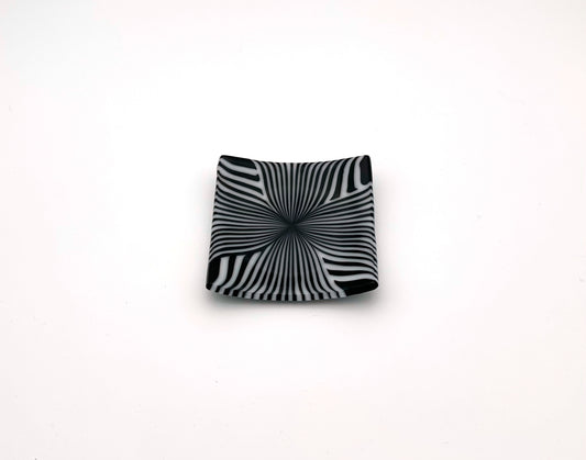 Square Dish Black and White